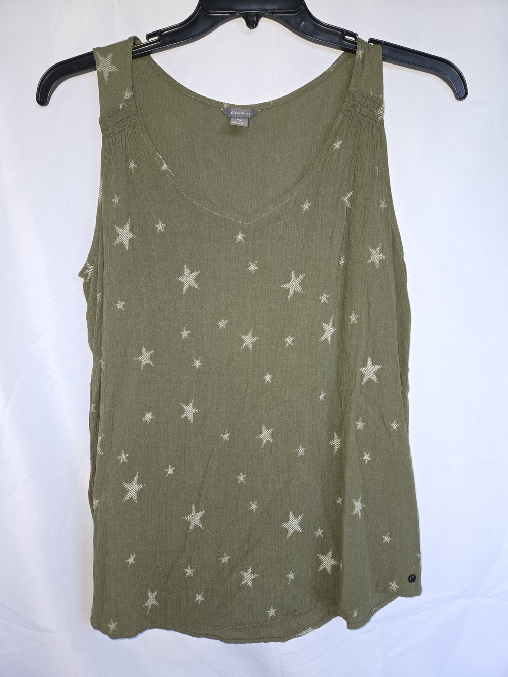 Eddie Bauer Olive Star-Print Sleeveless Tank
